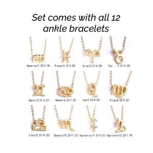 All 12 Zodiac Sign ankle bracelets.NWT